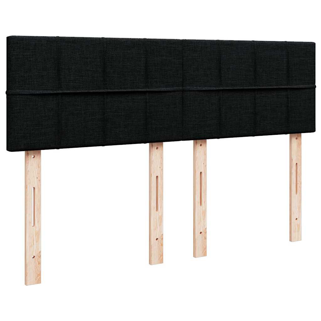 Boxspring met matras stof zwart 140x200 cm – afbeelding 12