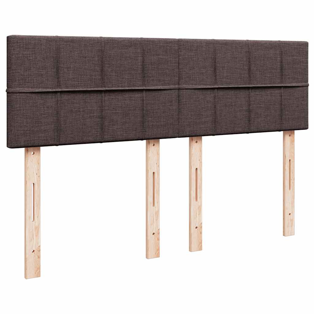 Boxspring met matras stof donkerbruin 140x200 cm – afbeelding 12