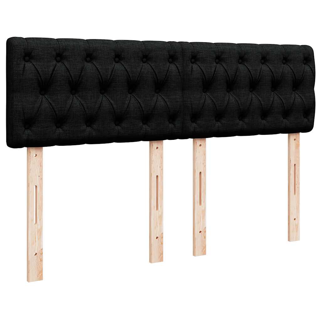 Boxspring met matras stof zwart 140x200 cm – afbeelding 12