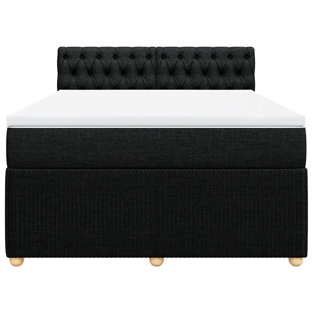 Boxspring met matras stof zwart 140x200 cm – afbeelding 6