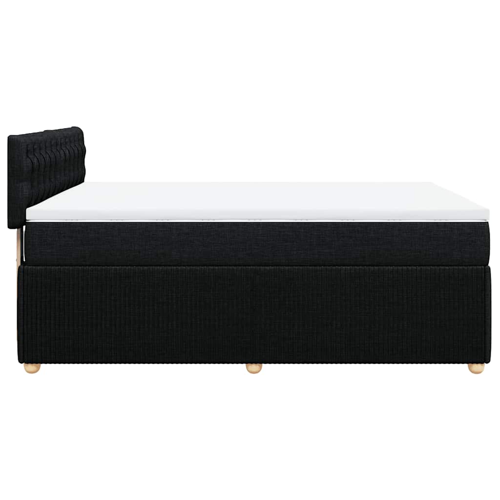 Boxspring met matras stof zwart 140x200 cm – afbeelding 7