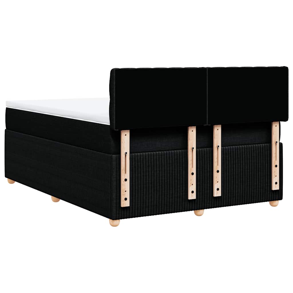 Boxspring met matras stof zwart 140x200 cm – afbeelding 8