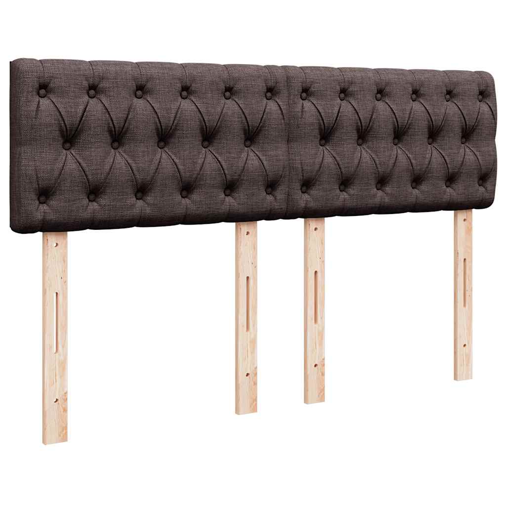 Boxspring met matras stof donkerbruin 140x200 cm – afbeelding 12
