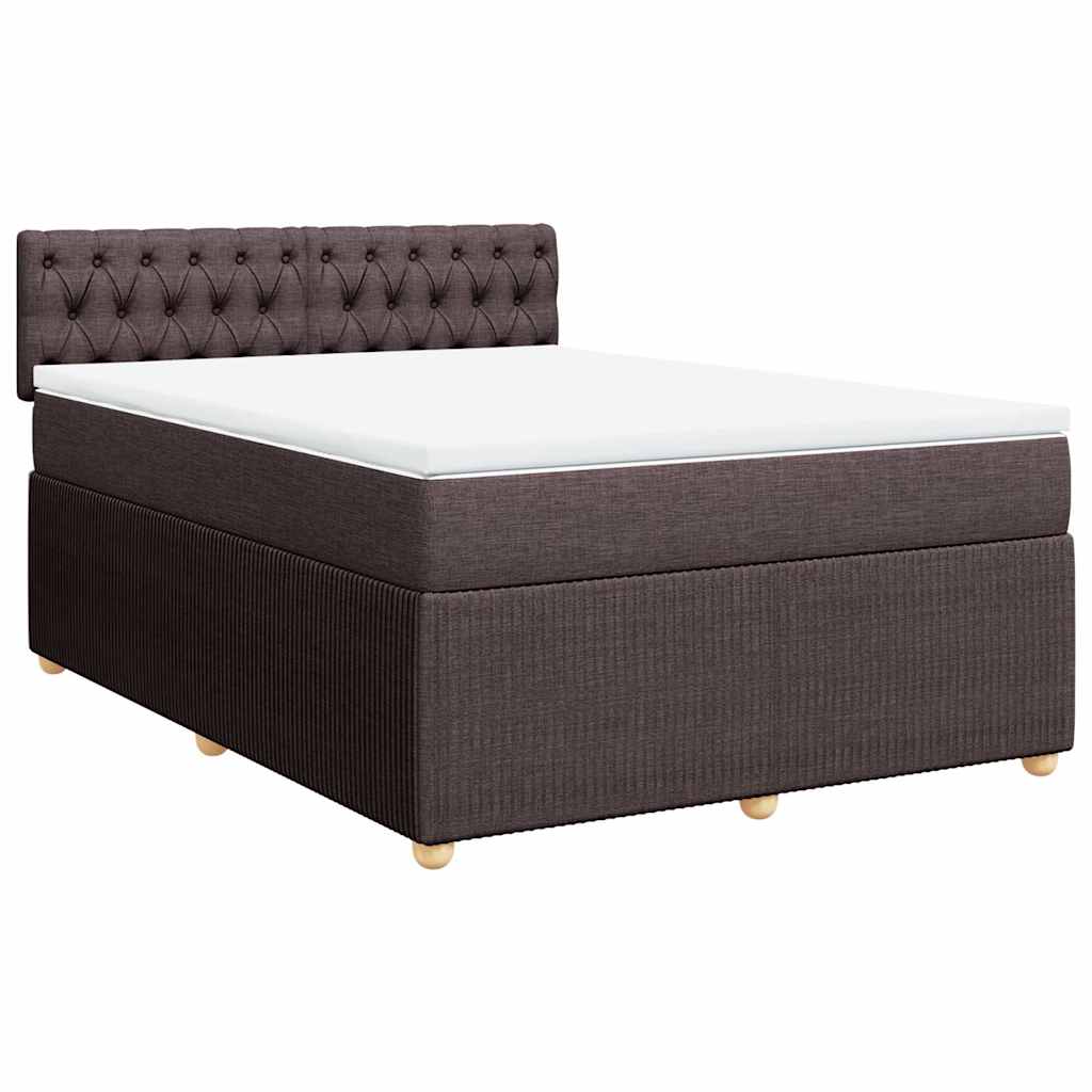 Boxspring met matras stof donkerbruin 140x200 cm – afbeelding 3