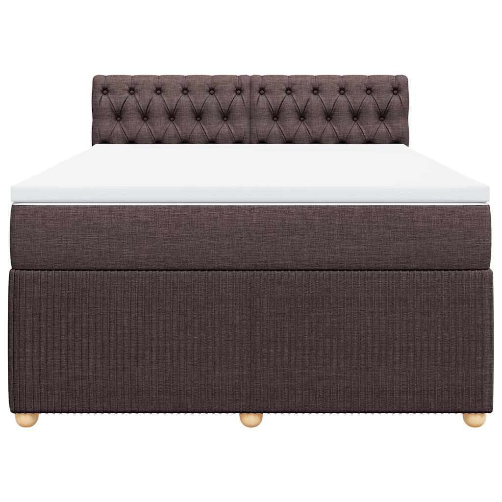 Boxspring met matras stof donkerbruin 140x200 cm – afbeelding 6