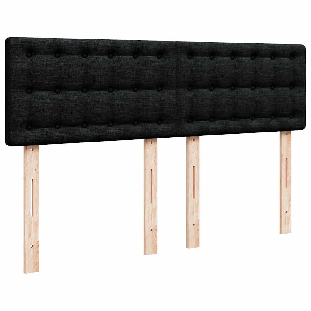 Boxspring met matras stof zwart 140x200 cm – afbeelding 12