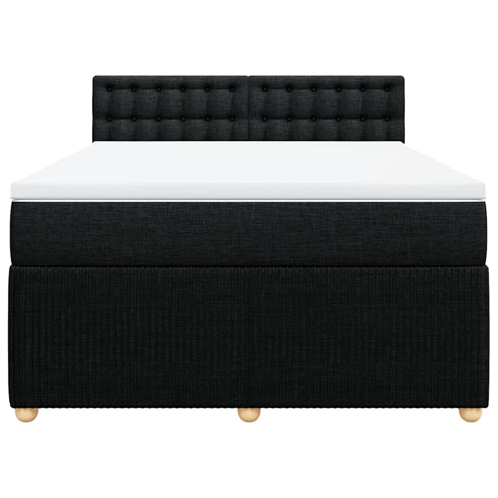 Boxspring met matras stof zwart 140x200 cm – afbeelding 6