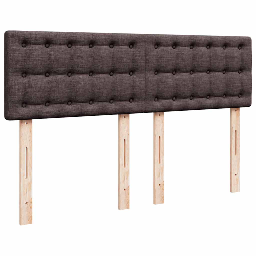 Boxspring met matras stof donkerbruin 140x200 cm – afbeelding 12
