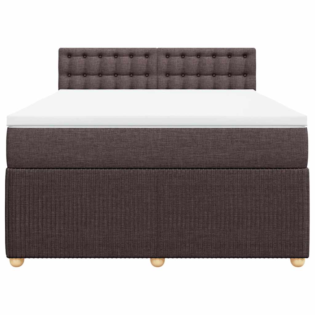 Boxspring met matras stof donkerbruin 140x200 cm – afbeelding 6