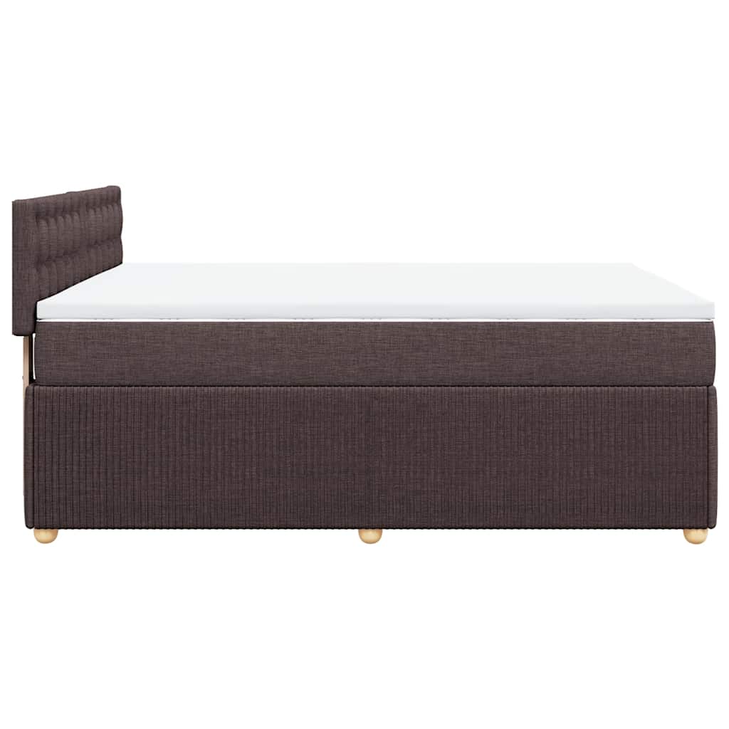 Boxspring met matras stof donkerbruin 140x200 cm – afbeelding 7