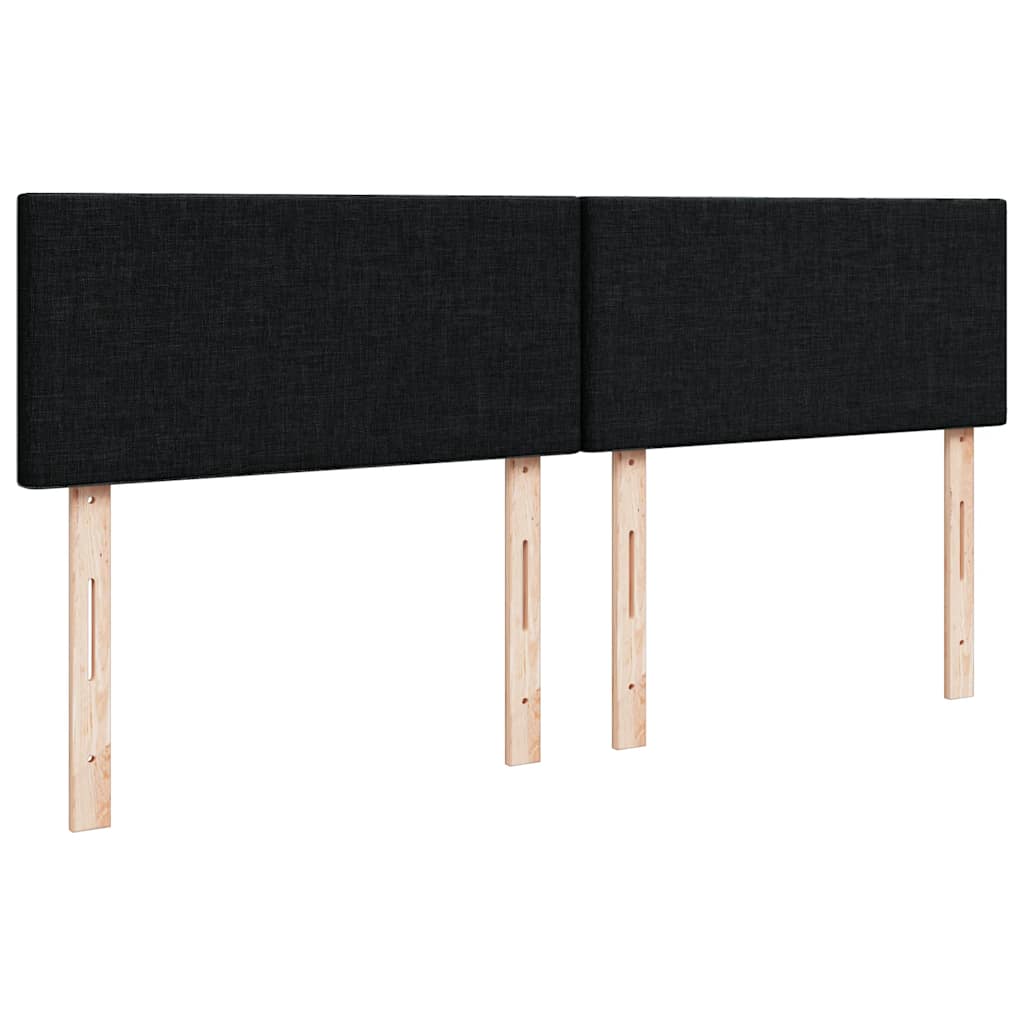 Boxspring met matras stof zwart 160x200 cm – afbeelding 12