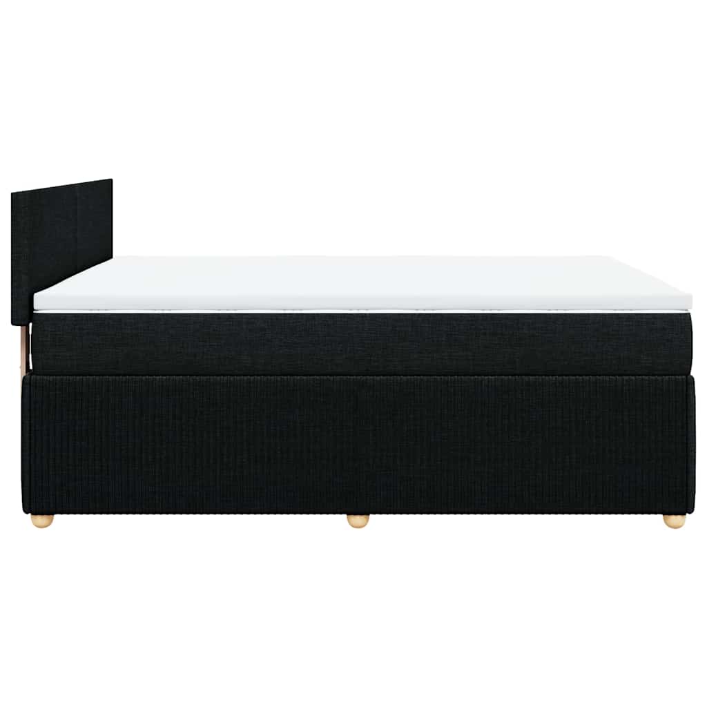 Boxspring met matras stof zwart 160x200 cm – afbeelding 7