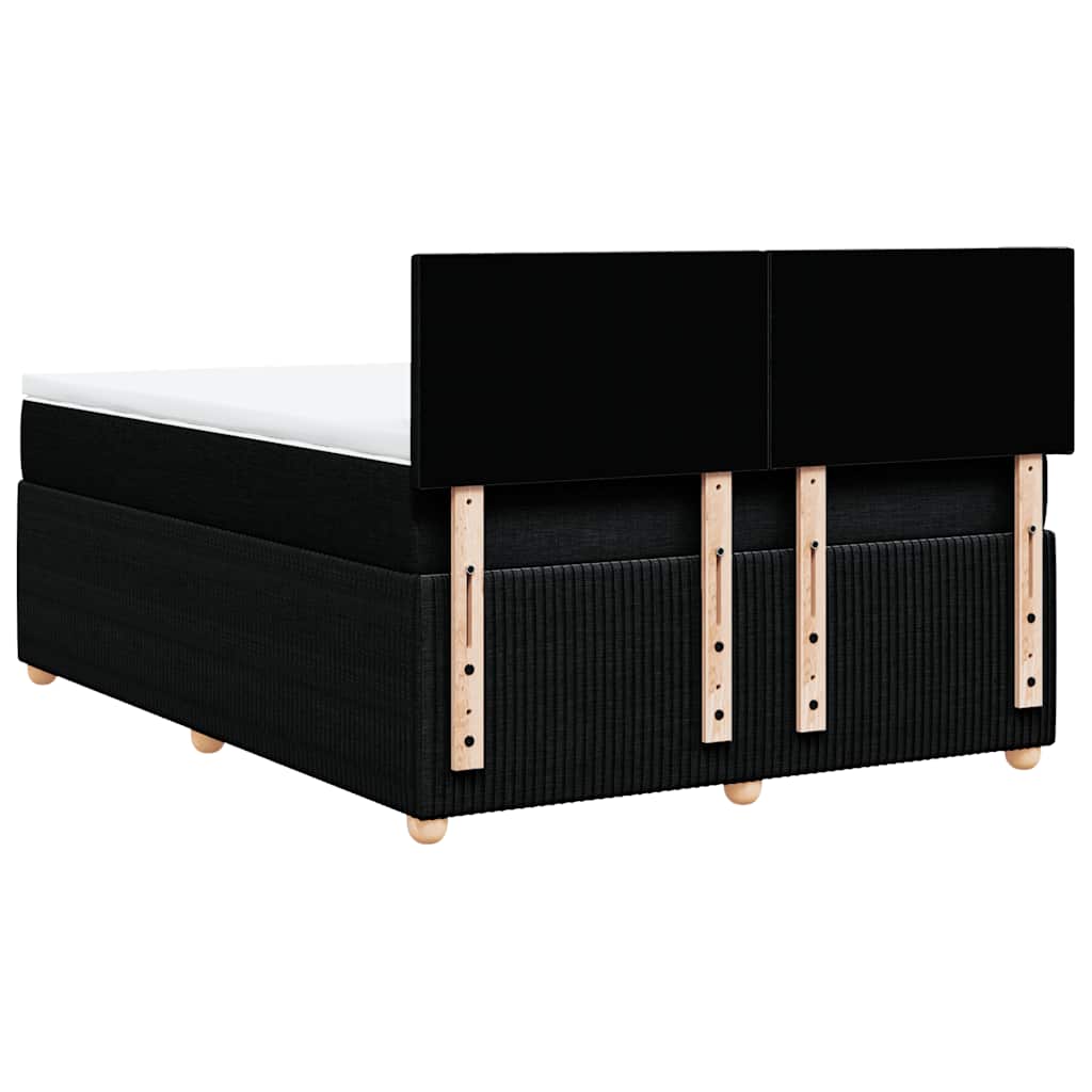 Boxspring met matras stof zwart 160x200 cm – afbeelding 8