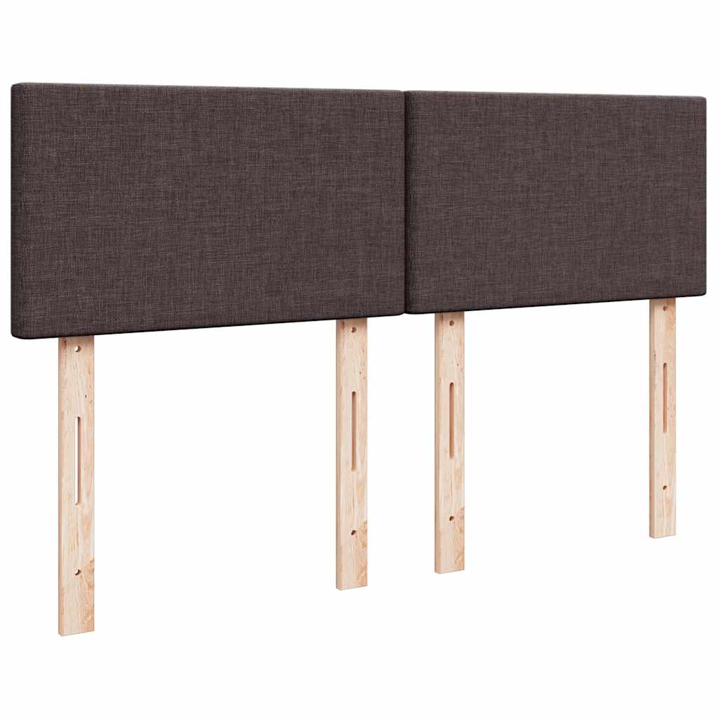 Boxspring met matras stof donkerbruin 160x200 cm – afbeelding 12