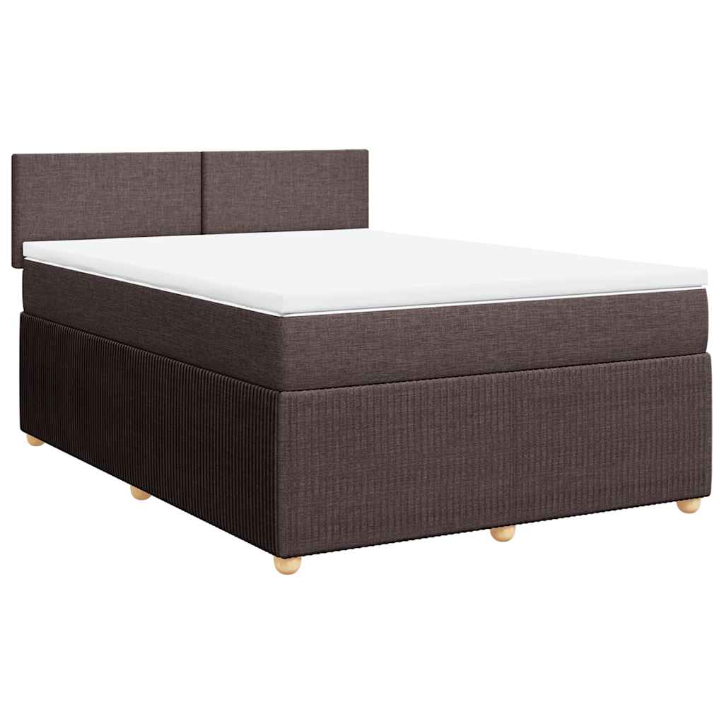 Boxspring met matras stof donkerbruin 160x200 cm – afbeelding 3