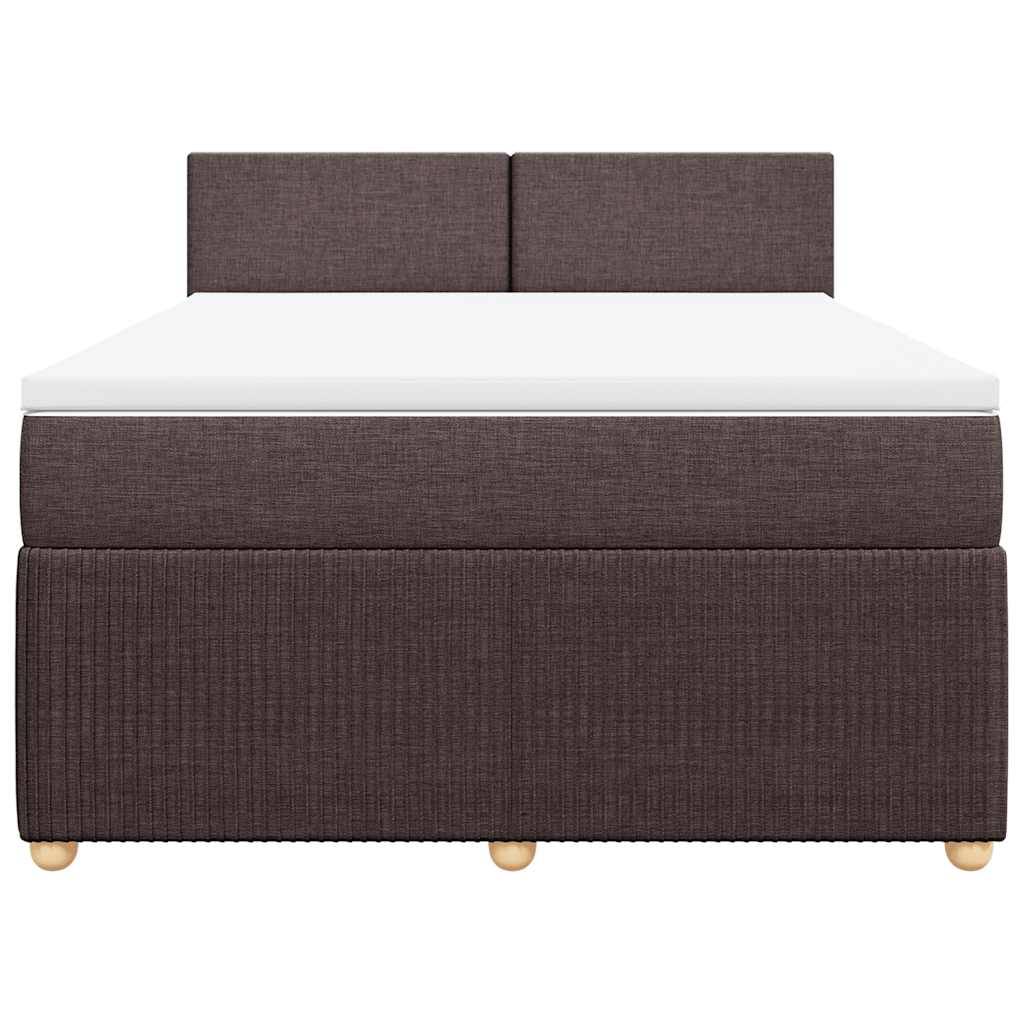 Boxspring met matras stof donkerbruin 160x200 cm – afbeelding 6