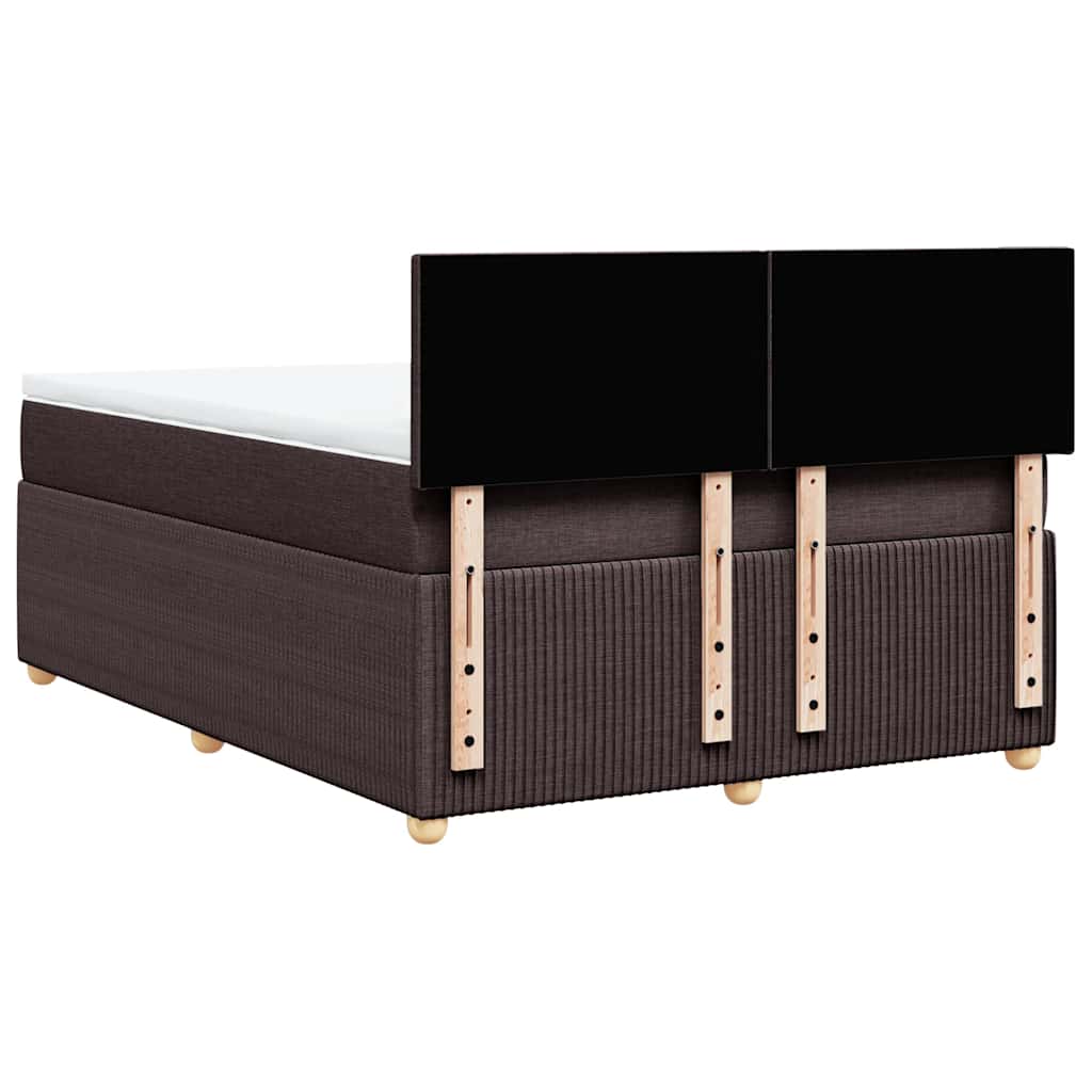 Boxspring met matras stof donkerbruin 160x200 cm – afbeelding 8