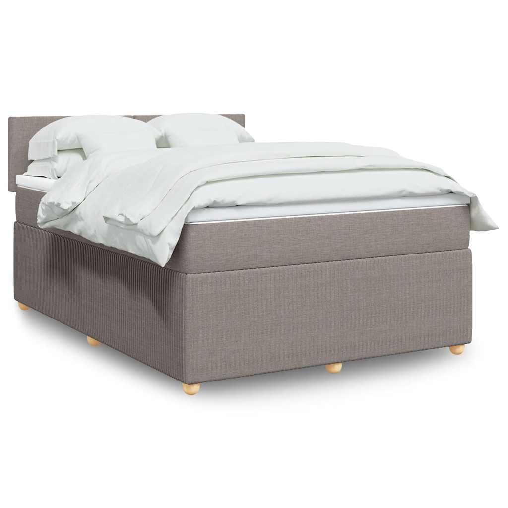 Boxspring met matras stof taupe 160x200 cm – afbeelding 1