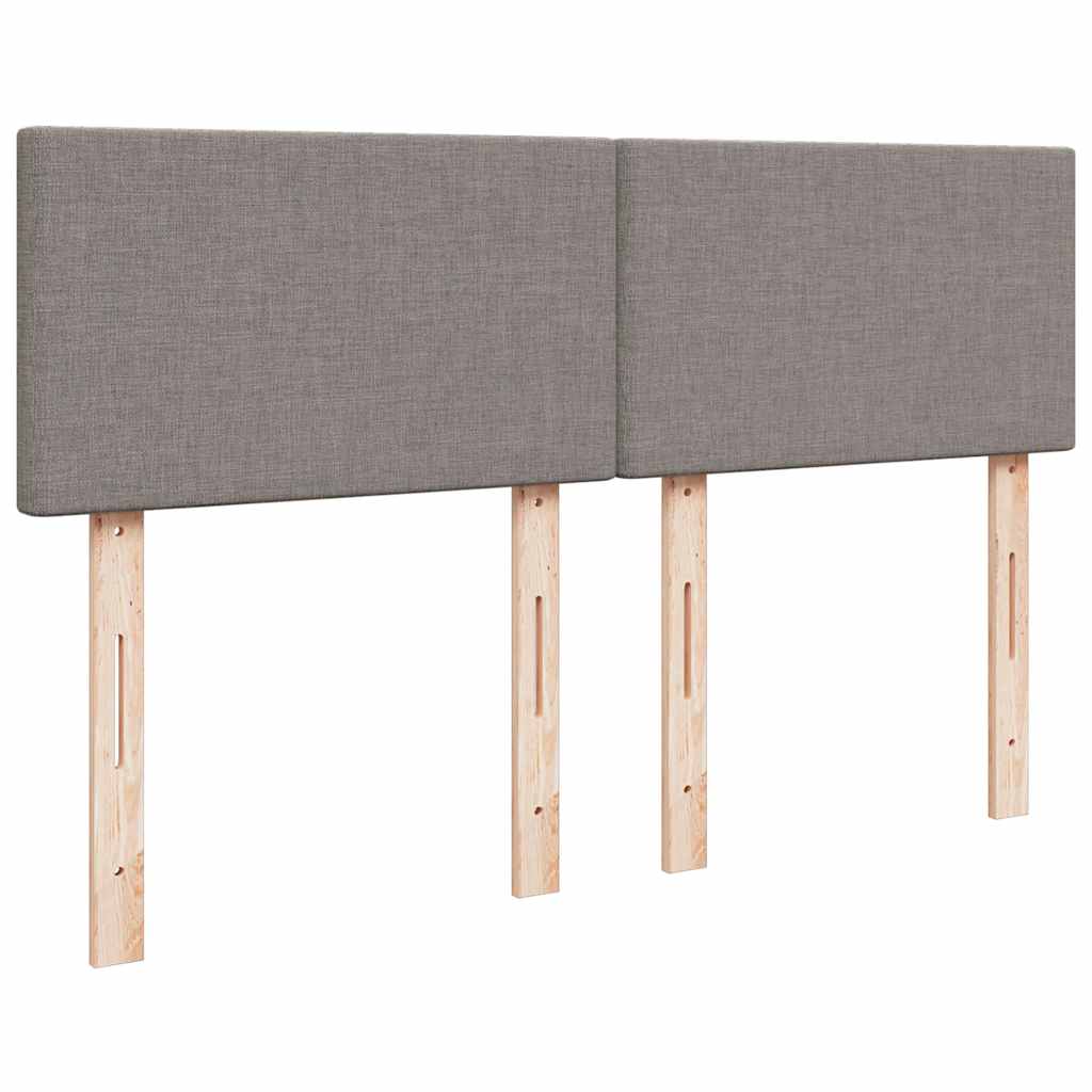 Boxspring met matras stof taupe 160x200 cm – afbeelding 12