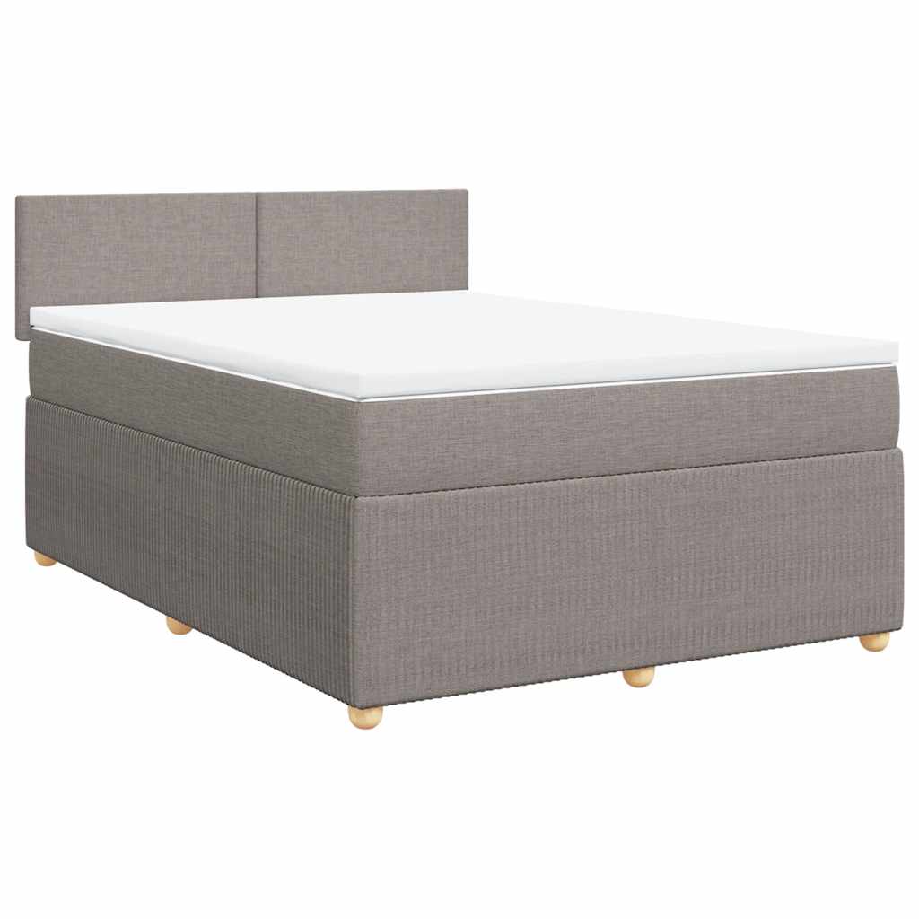 Boxspring met matras stof taupe 160x200 cm – afbeelding 3