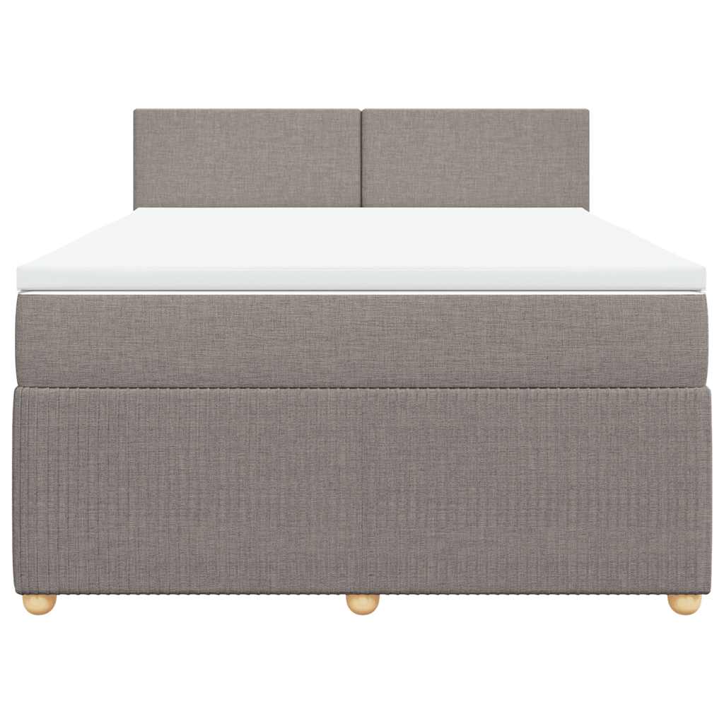 Boxspring met matras stof taupe 160x200 cm – afbeelding 6