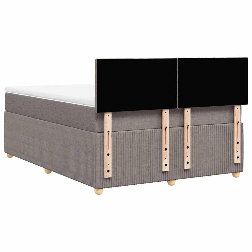 Boxspring met matras stof taupe 160x200 cm – afbeelding 8