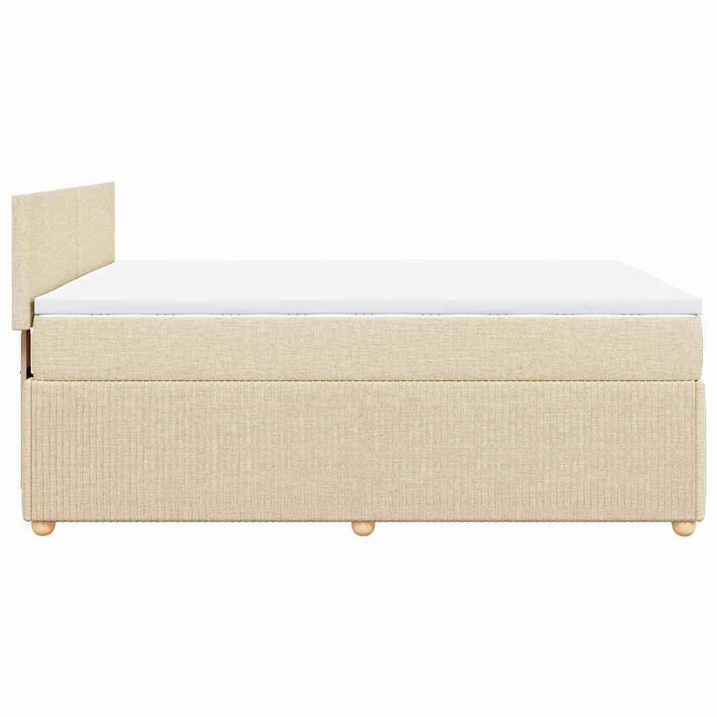 Boxspring met matras stof crèmekleurig 160x200 cm – afbeelding 7