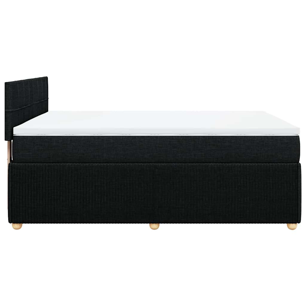 Boxspring met matras stof zwart 160x200 cm – afbeelding 7