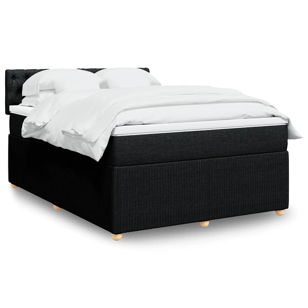Boxspring met matras stof zwart 160x200 cm – afbeelding 1