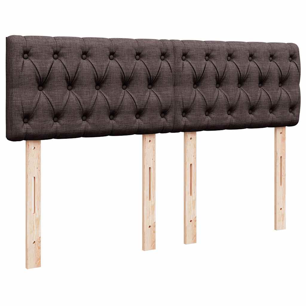 Boxspring met matras stof donkerbruin 160x200 cm – afbeelding 12