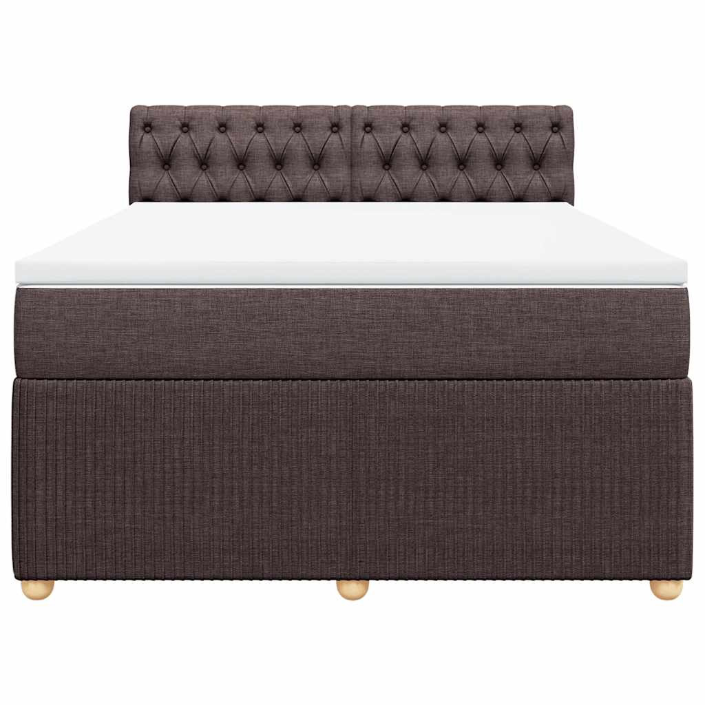 Boxspring met matras stof donkerbruin 160x200 cm – afbeelding 6