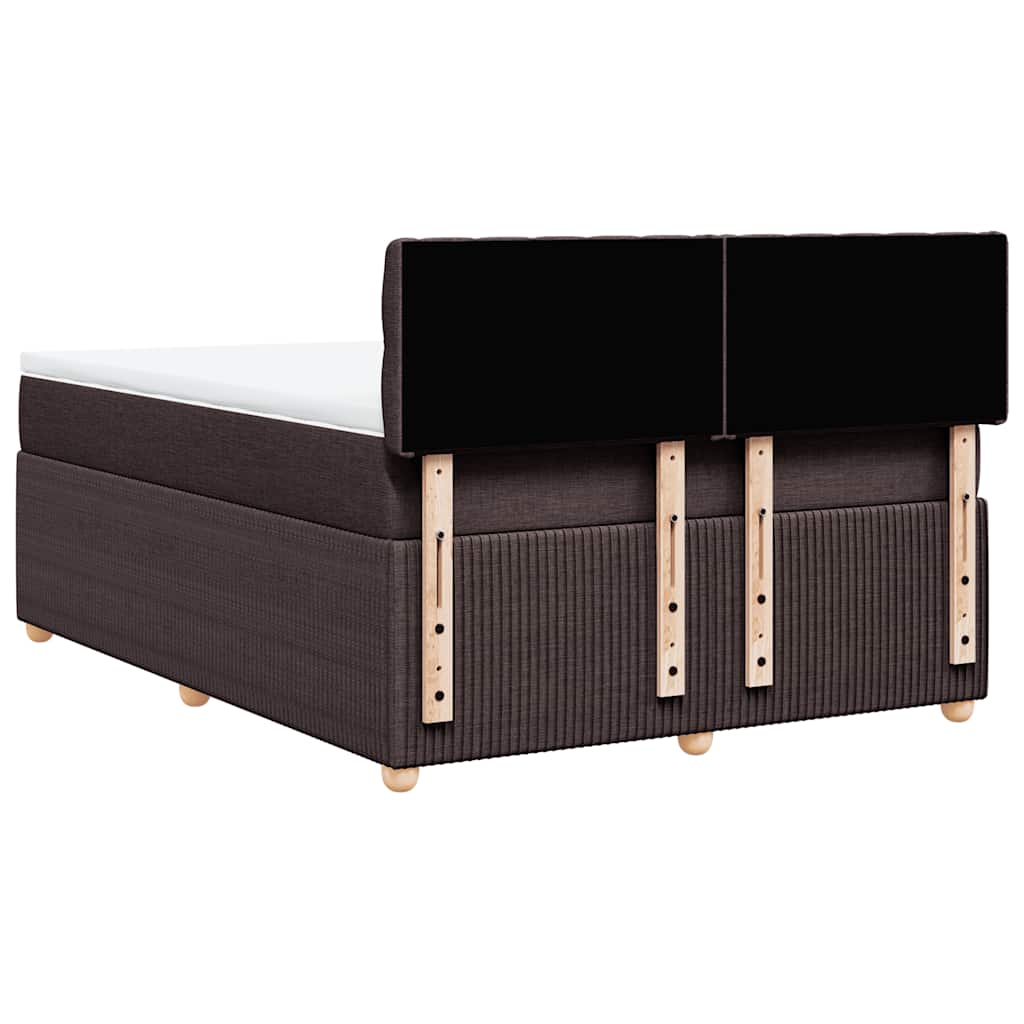 Boxspring met matras stof donkerbruin 160x200 cm – afbeelding 8