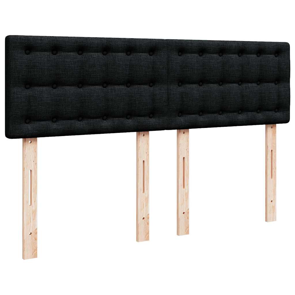 Boxspring met matras stof zwart 160x200 cm – afbeelding 12