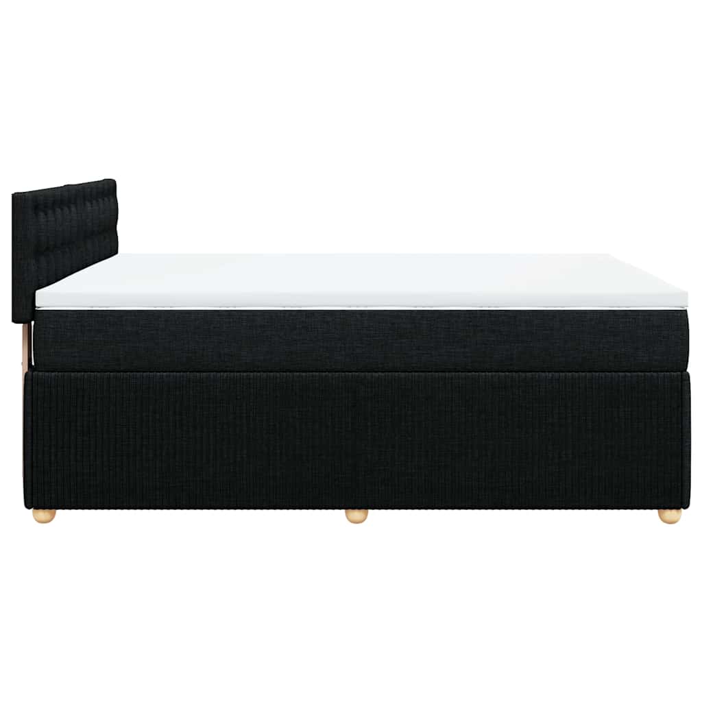 Boxspring met matras stof zwart 160x200 cm – afbeelding 7
