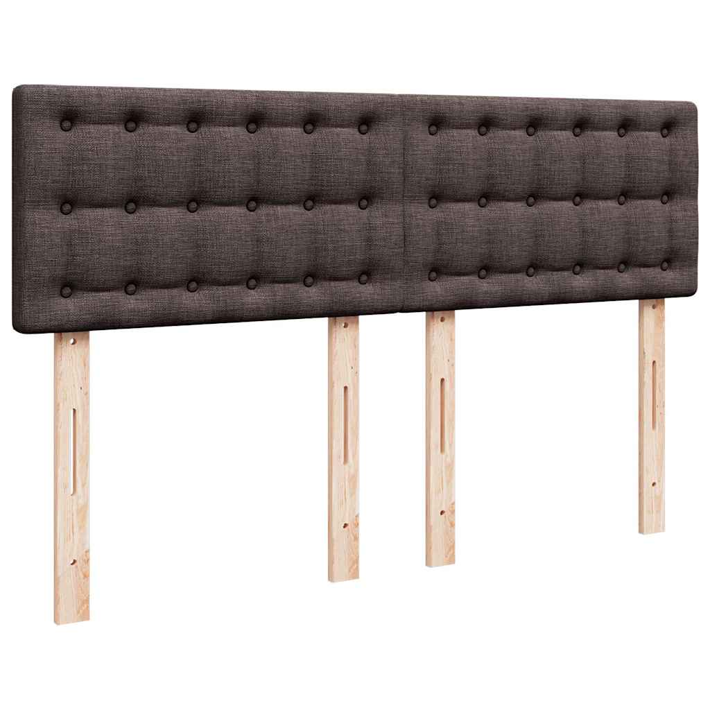 Boxspring met matras stof donkerbruin 160x200 cm – afbeelding 12