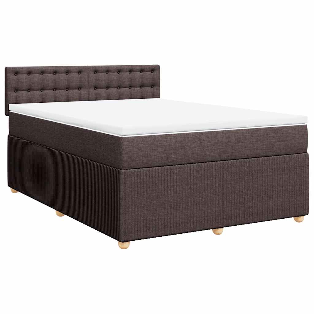 Boxspring met matras stof donkerbruin 160x200 cm – afbeelding 3