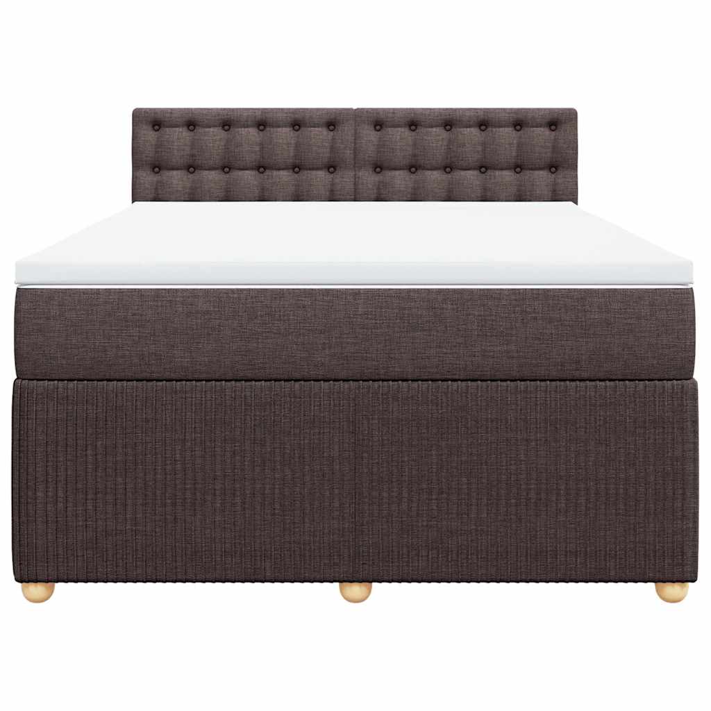 Boxspring met matras stof donkerbruin 160x200 cm – afbeelding 6