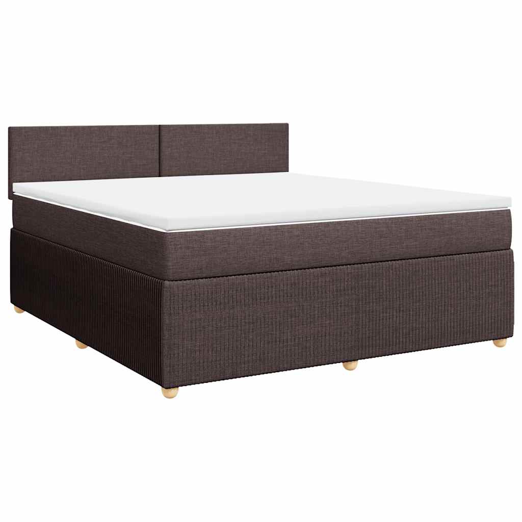 Boxspring met matras stof donkerbruin 180x200 cm – afbeelding 3