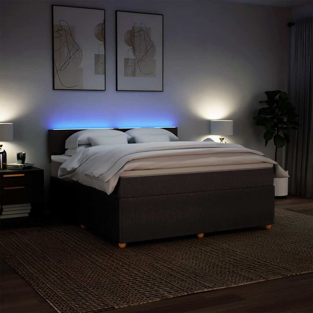 Boxspring met matras stof donkerbruin 180x200 cm – afbeelding 5
