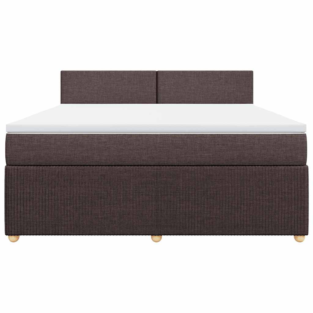Boxspring met matras stof donkerbruin 180x200 cm – afbeelding 6