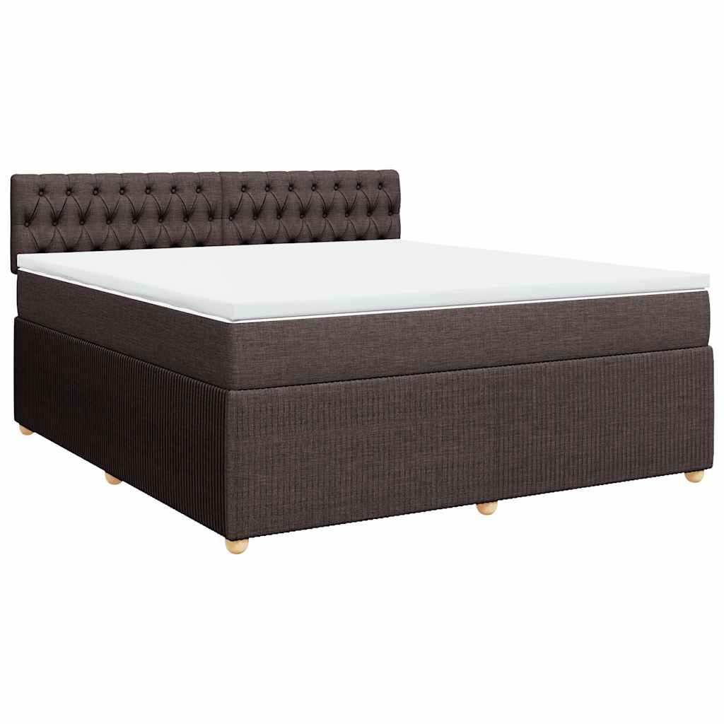 Boxspring met matras stof donkerbruin 180x200 cm – afbeelding 3