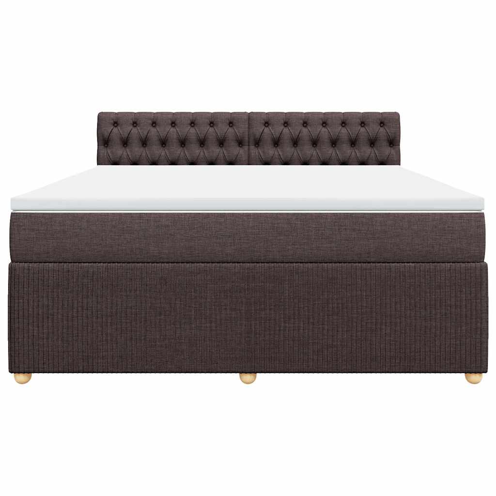Boxspring met matras stof donkerbruin 180x200 cm – afbeelding 6