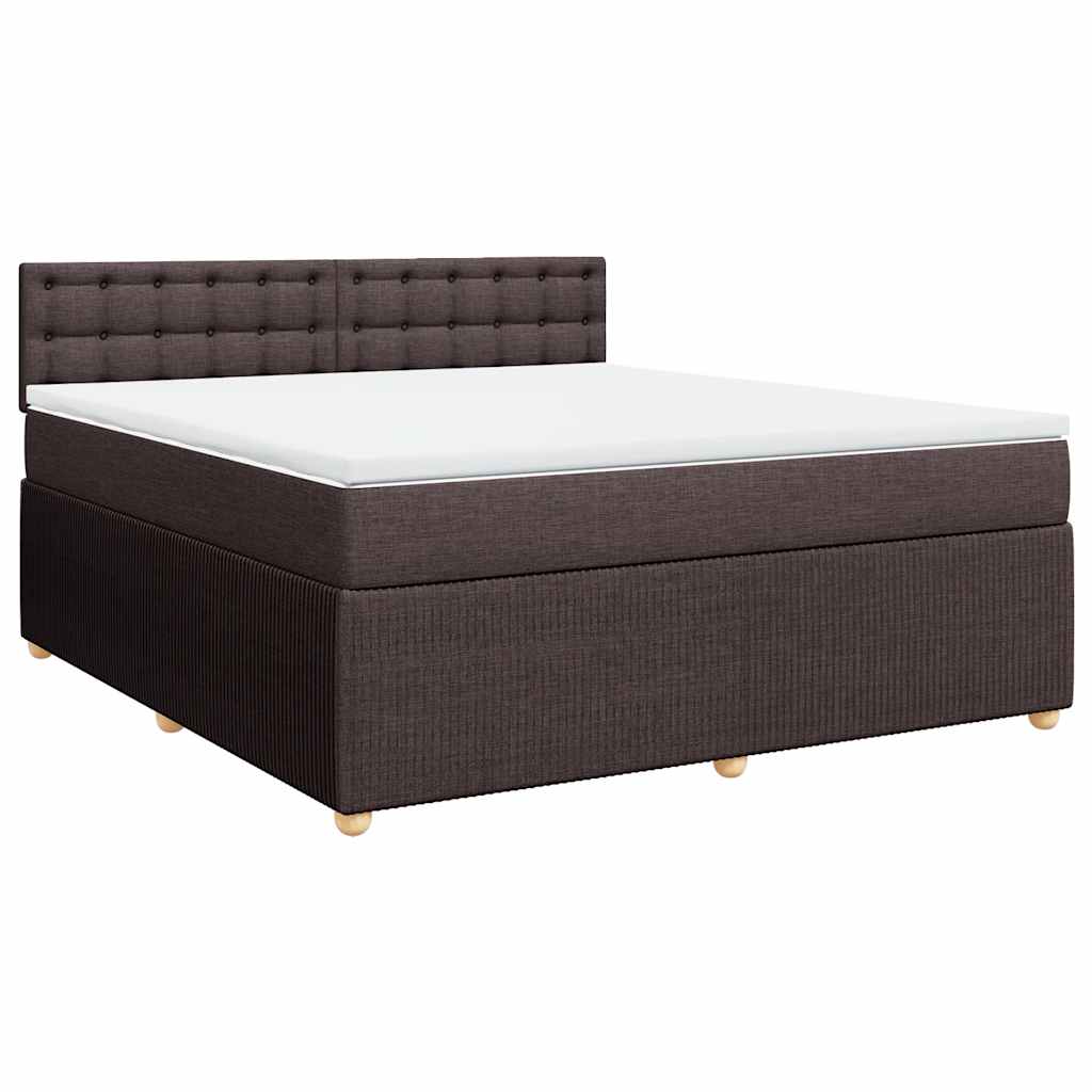 Boxspring met matras stof donkerbruin 180x200 cm – afbeelding 3