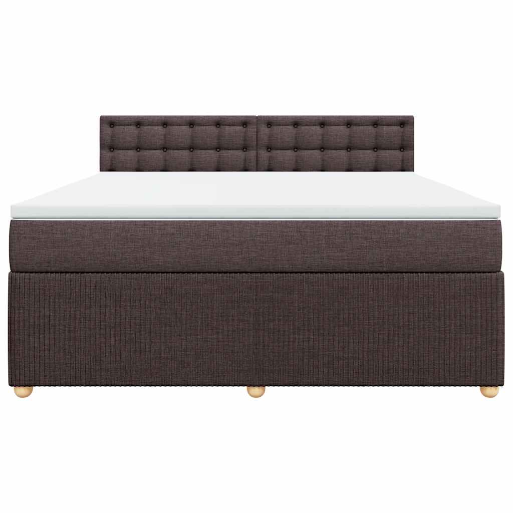 Boxspring met matras stof donkerbruin 180x200 cm – afbeelding 6