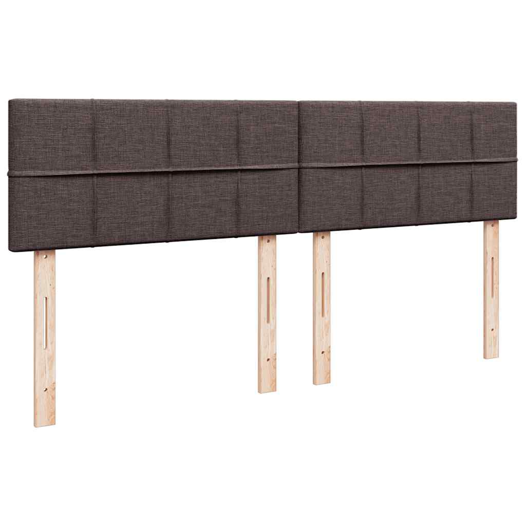 Boxspring met matras stof donkerbruin 200x200 cm – afbeelding 12
