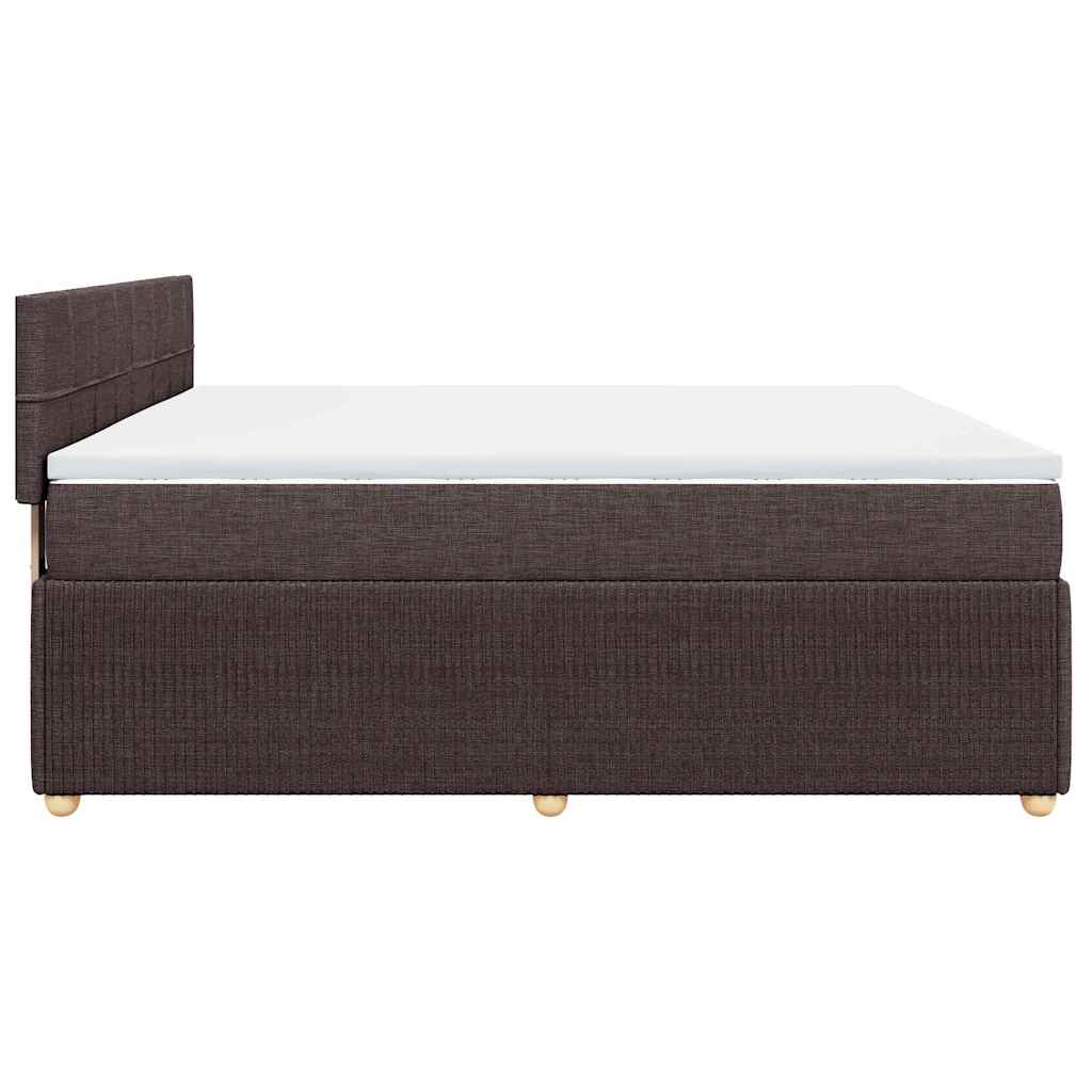 Boxspring met matras stof donkerbruin 200x200 cm – afbeelding 7