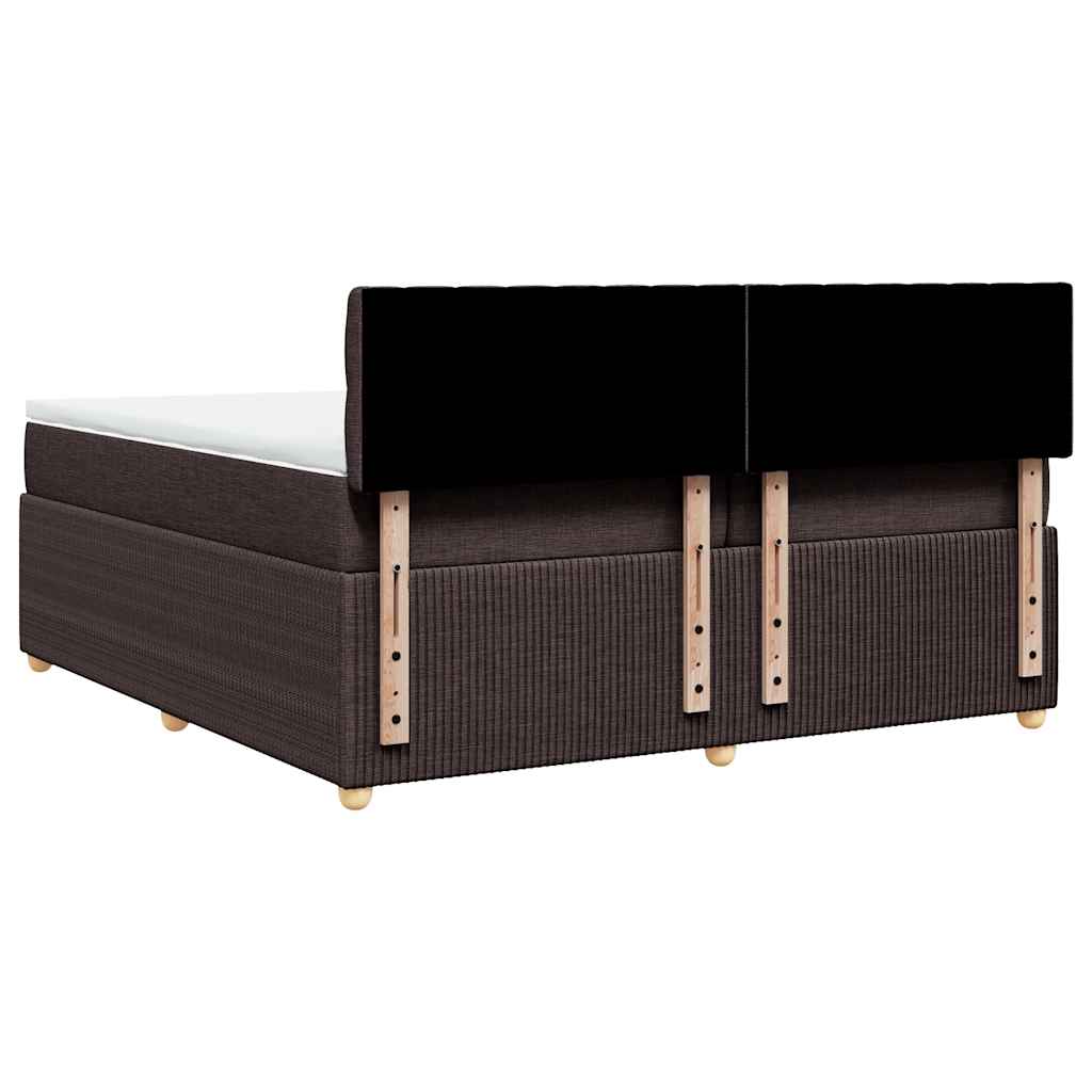 Boxspring met matras stof donkerbruin 200x200 cm – afbeelding 8