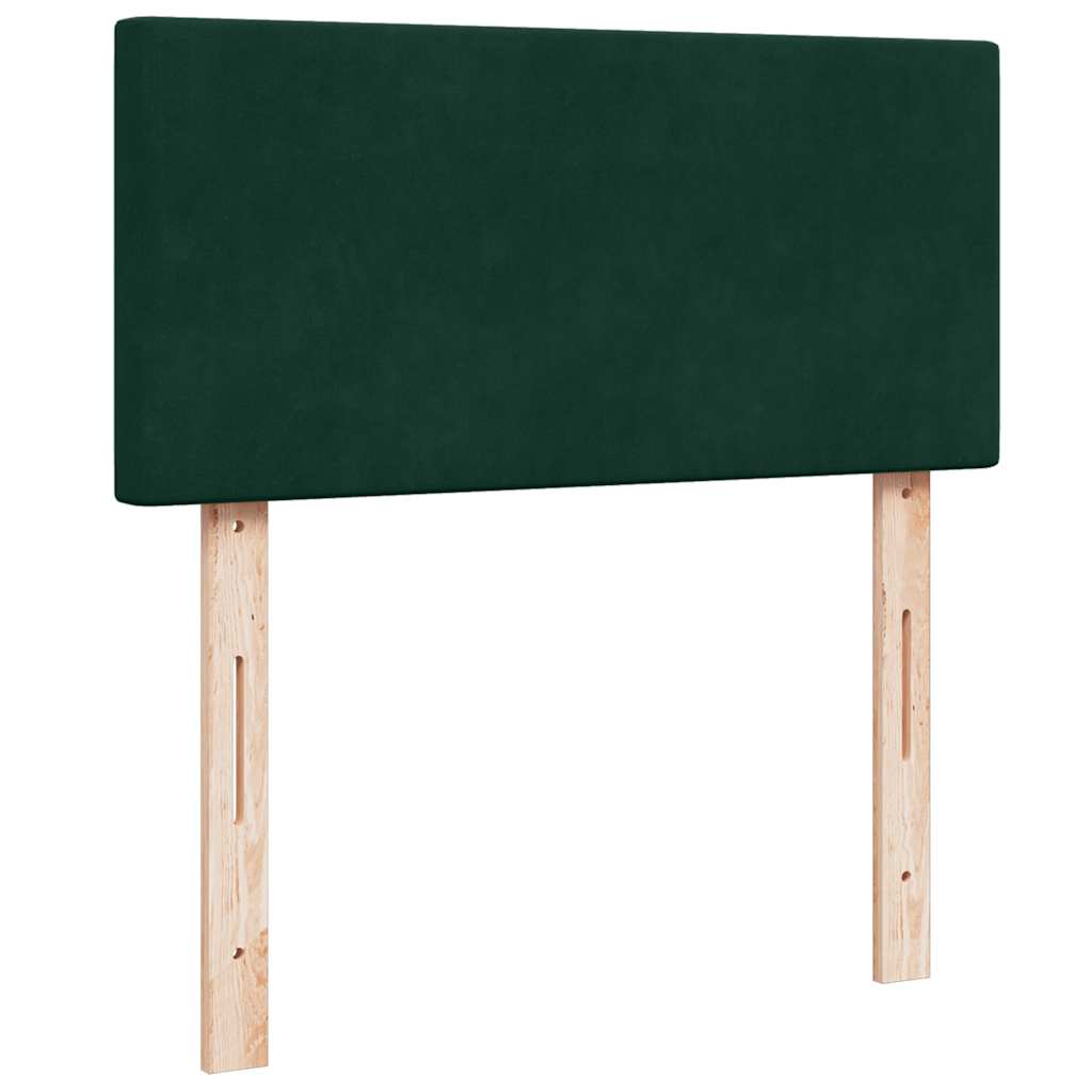 Boxspring met matras fluweel donkergroen 80x200 cm – afbeelding 12