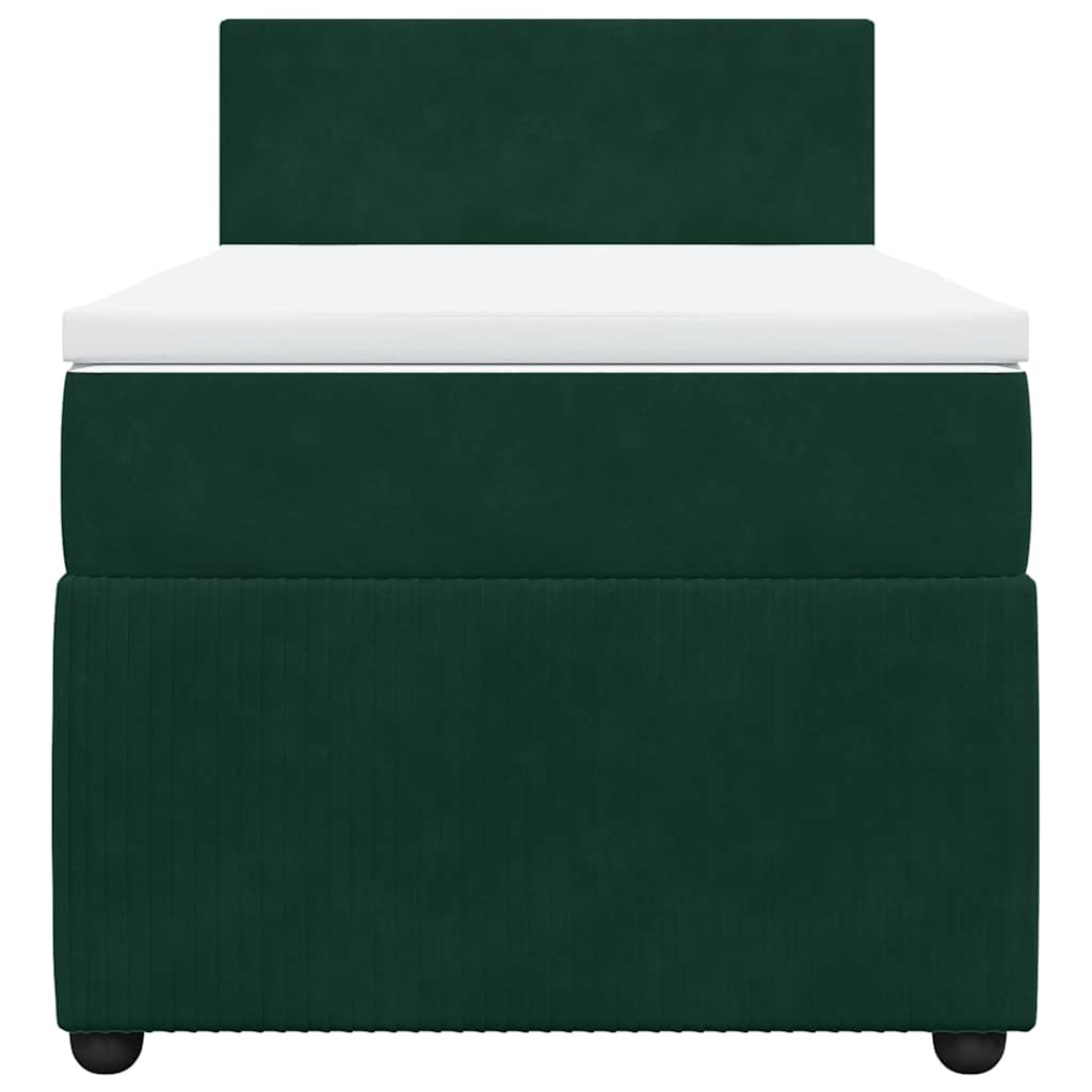 Boxspring met matras fluweel donkergroen 80x200 cm – afbeelding 6