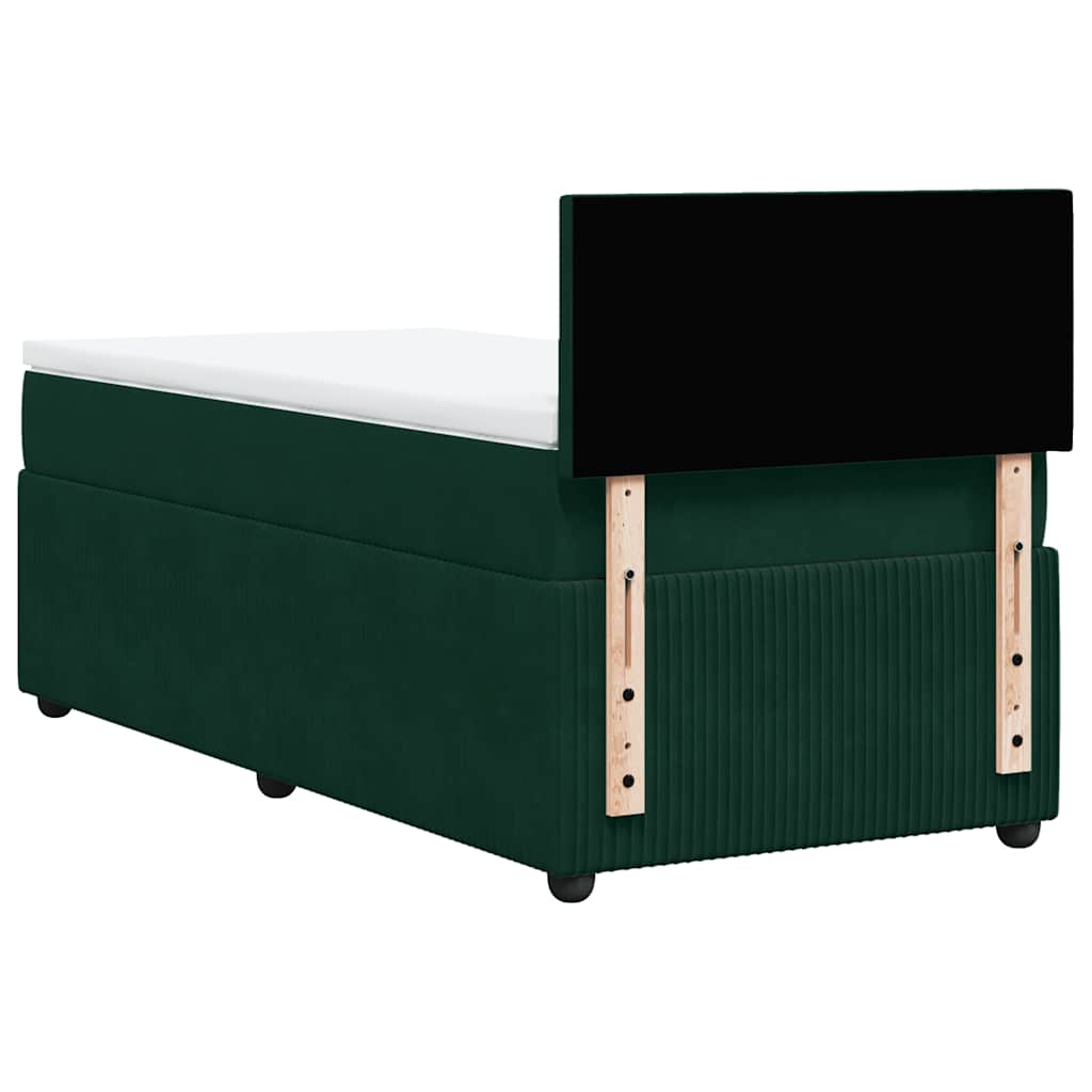 Boxspring met matras fluweel donkergroen 80x200 cm – afbeelding 8